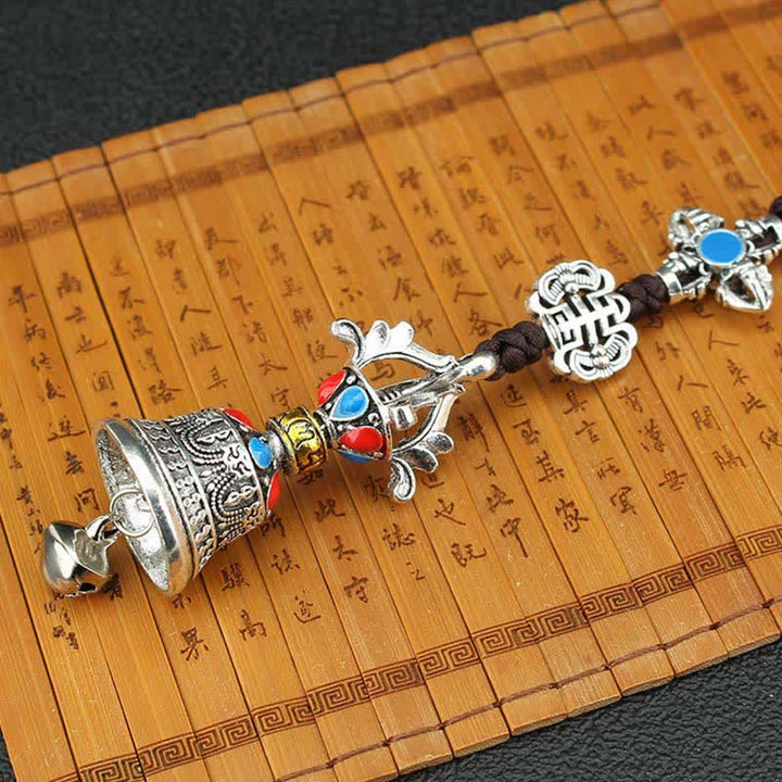 Décoration suspendue de voiture spirituelle du Tibet Om Mani Padme Hum Vajra Dorje