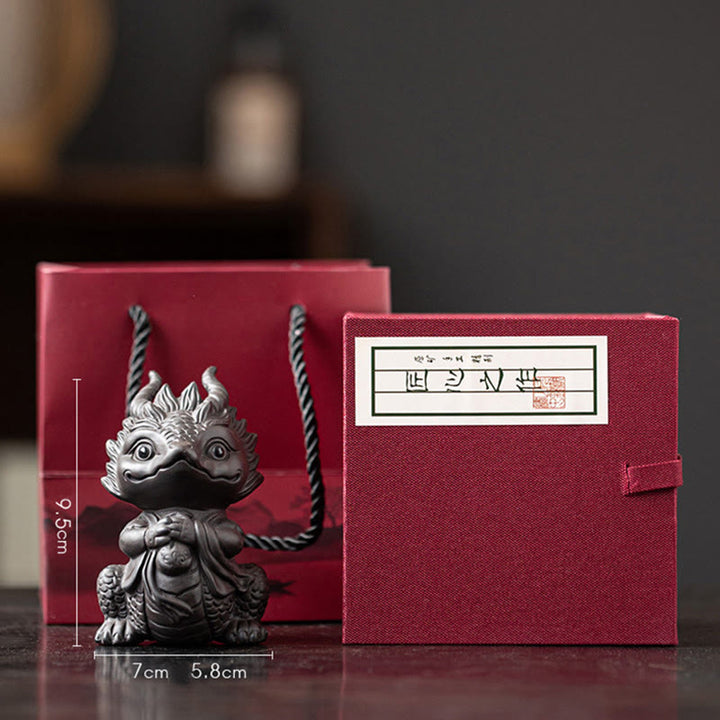 Figurine en argile violette Buddha Stones bonheur et une richesse - Petite fille dragon - Noir (Coffret cadeau) - image 25