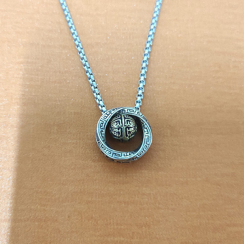 Collier pendentif porte-bonheur en cuivre avec perles Mobius et Buddha Stones