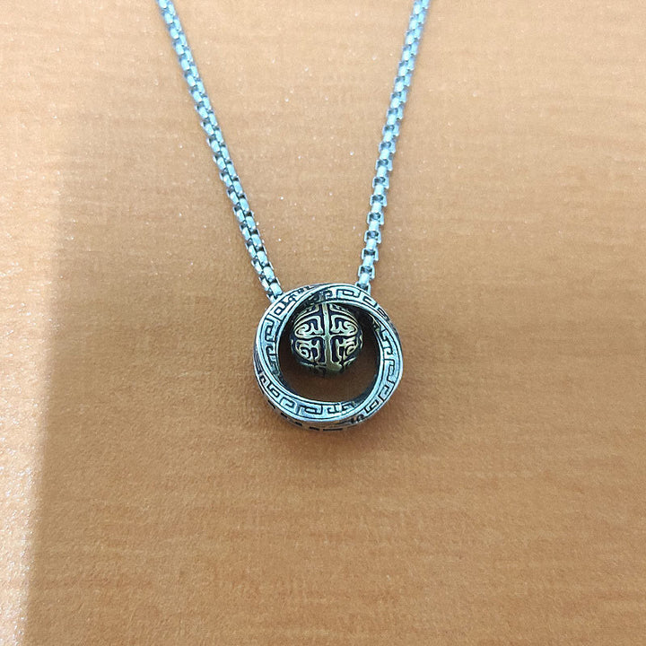 Collier pendentif porte-bonheur en cuivre avec perles Mobius et Buddha Stones