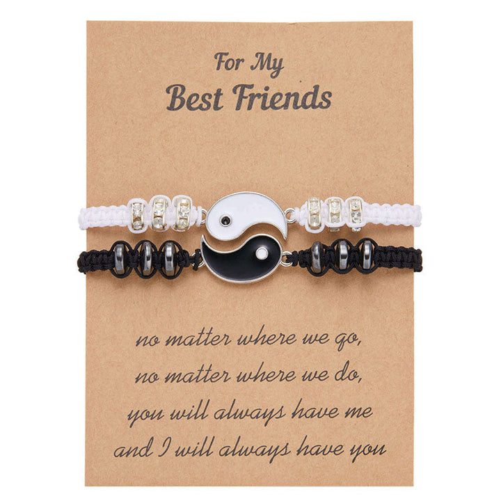 Bracelet couple Yin Yang Hématite Buddha Stones 2 pièces