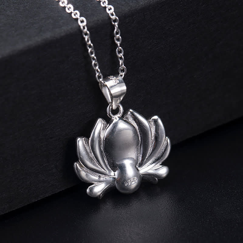 Buddha Stones Argent Sterling 925 Collier Fleur de Lotus Perle Richesse Pendentif - image 9