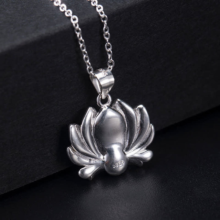 Buddha Stones Argent Sterling 925 Collier Fleur de Lotus Perle Richesse Pendentif - image 9