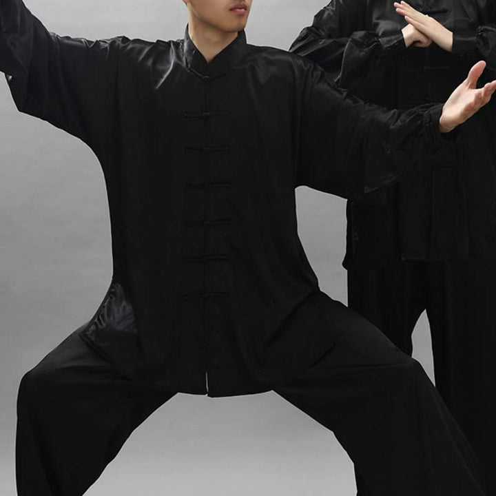 Ensemble de vêtements unisexes à motifs simples avec Buddha Stones pour méditation, prière, spirituel, zen, tai-chi, qigong - Noir - 3XL- Convient aux États-Unis, au Royaume-Uni, en Australie et en UE - 2XL - image 31