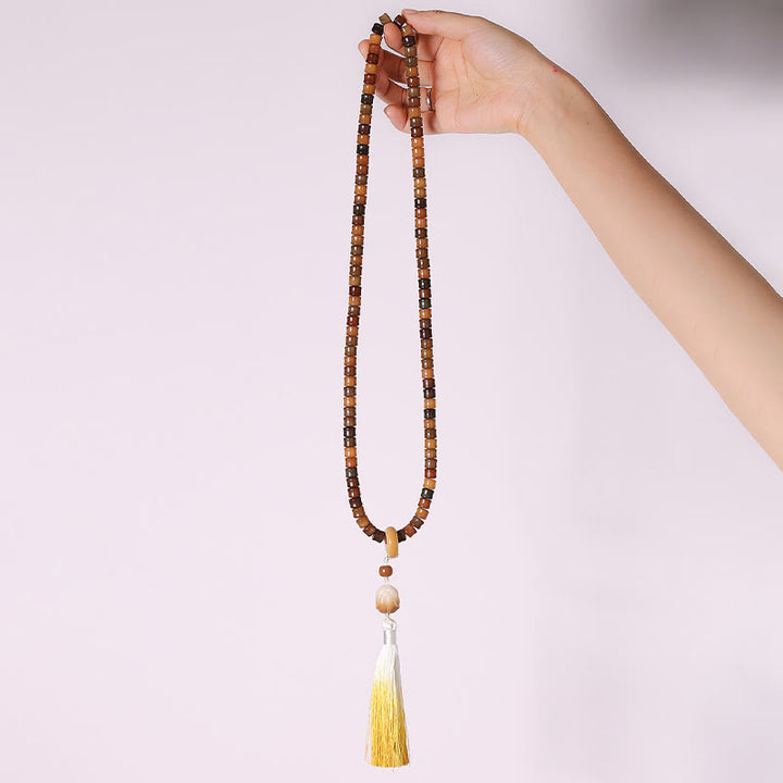 Bracelet d'harmonie gravé en 108 Buddha Stones Bodhi Seed avec main de Bouddha et lotus