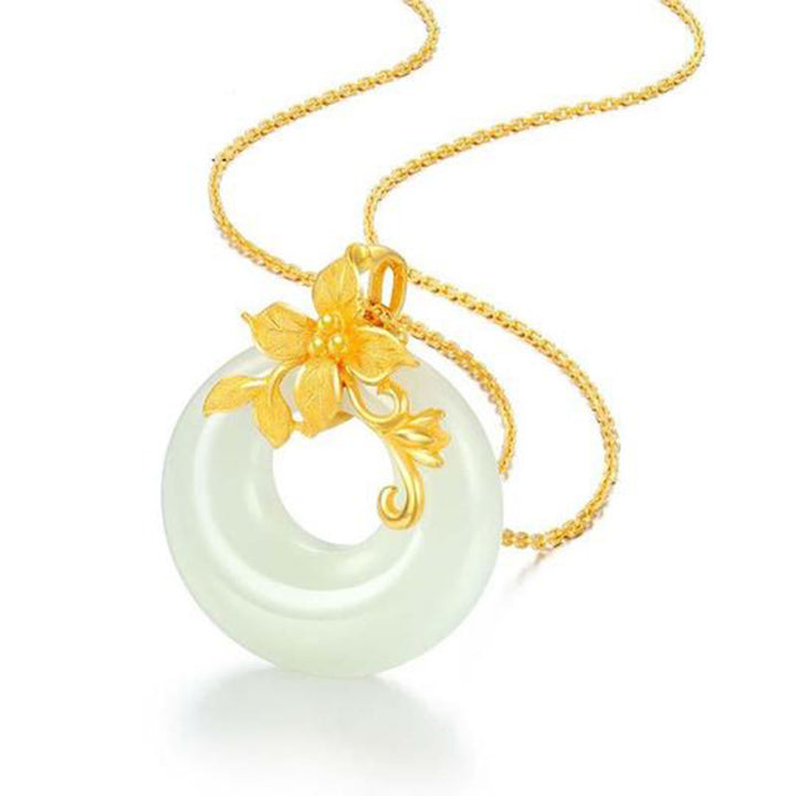 Collier tibétain en jade blanc et Buddha Stones
