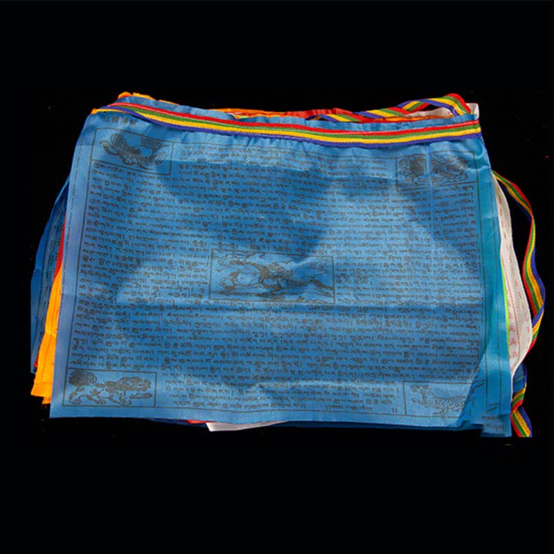 Drapeaux de prière d'extérieur Tibétains à 5 couleurs représentant le cheval du vent (20 pièces) - image 10