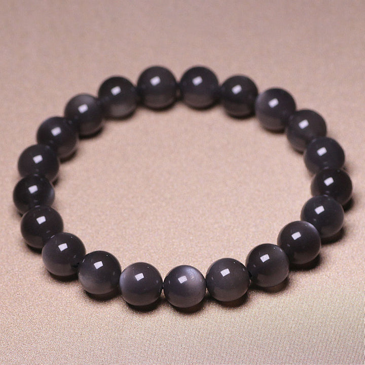 Bracelet de perles d'amour positif en pierre de lune naturelle