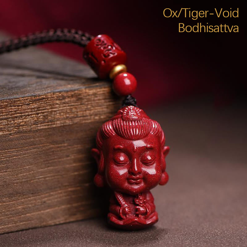 Buddha Stones Zodiaque chinois Bouddha natal Amulette en cinabre naturel Collier pendentif éloignant les mauvais esprits