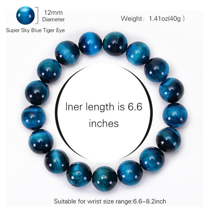 Bracelet de protection œil de tigre bleu Buddha Stones - image 10
