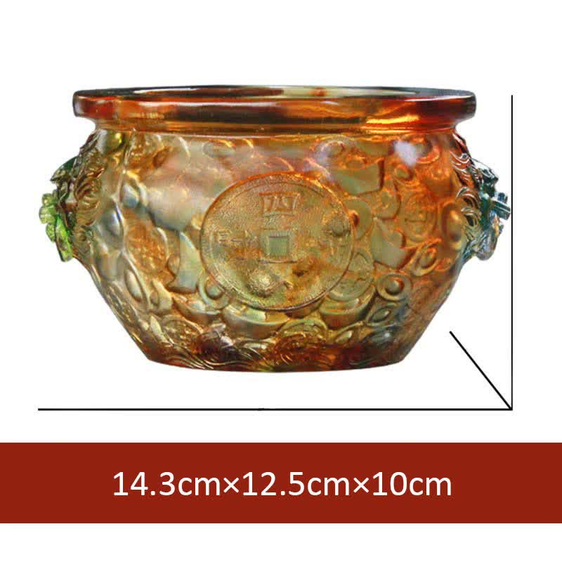 Bol à trésor en cristal Liuli fait à la main, pièce d'art, décoration de la maison - 14,3 cm × 12,5 cm × 10 cm - image 10