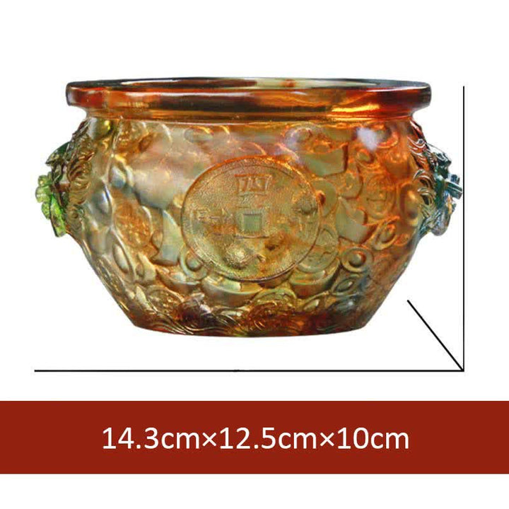 Bol à trésor en cristal Liuli fait à la main, pièce d'art, décoration de la maison - 14,3 cm × 12,5 cm × 10 cm - image 10