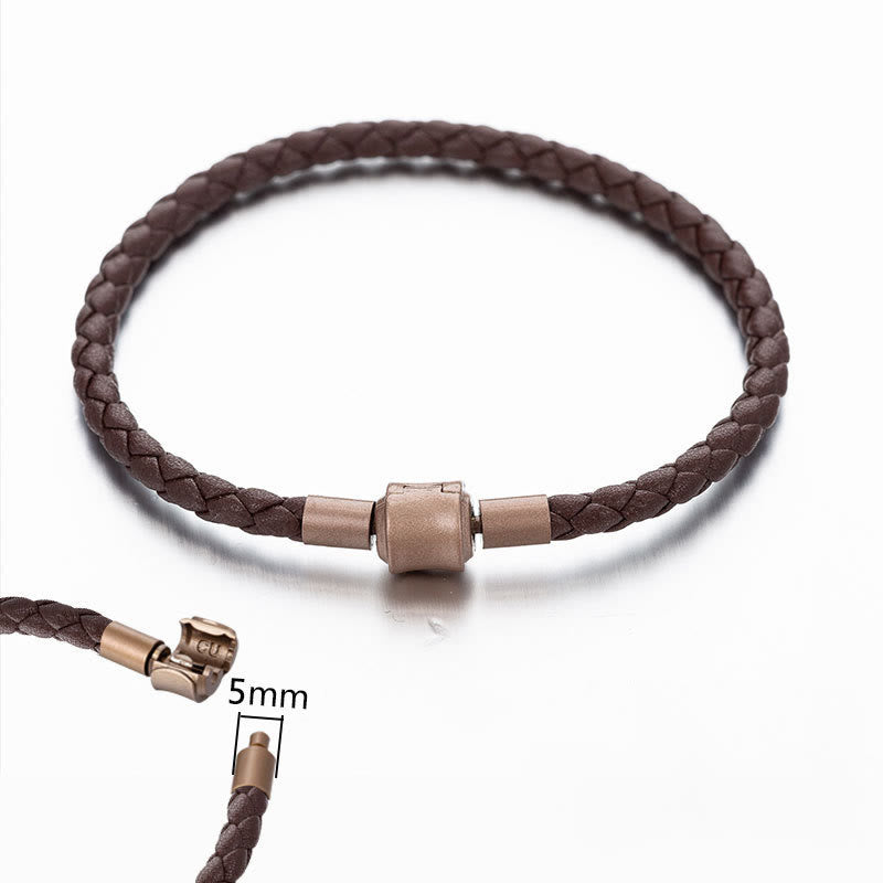 Bracelet tressé en cuir vintage Buddha Stones