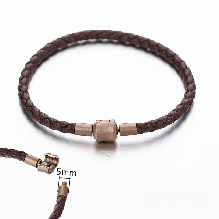 Bracelet tressé en cuir vintage Buddha Stones