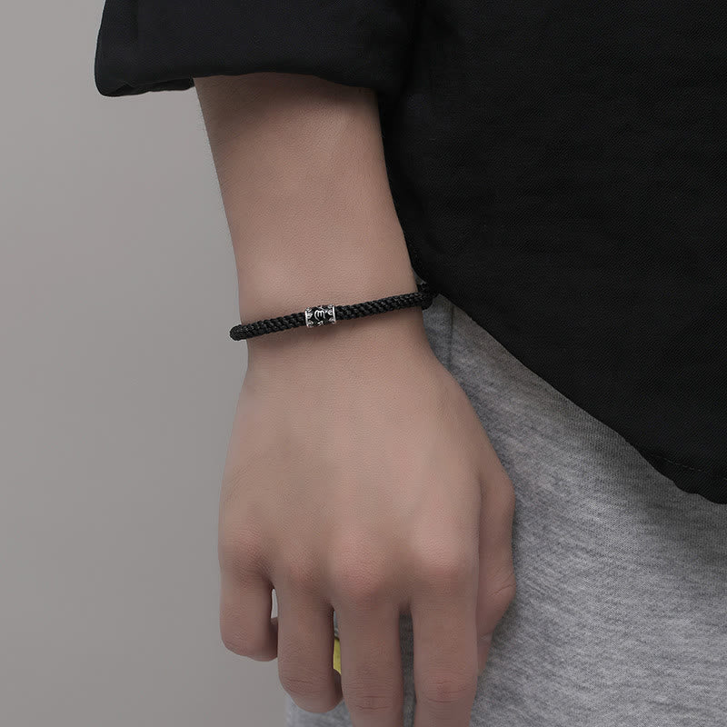 Bracelet tressé en argent sterling 925 Buddha Stones Om Mani Padme Hum Peace - image 3