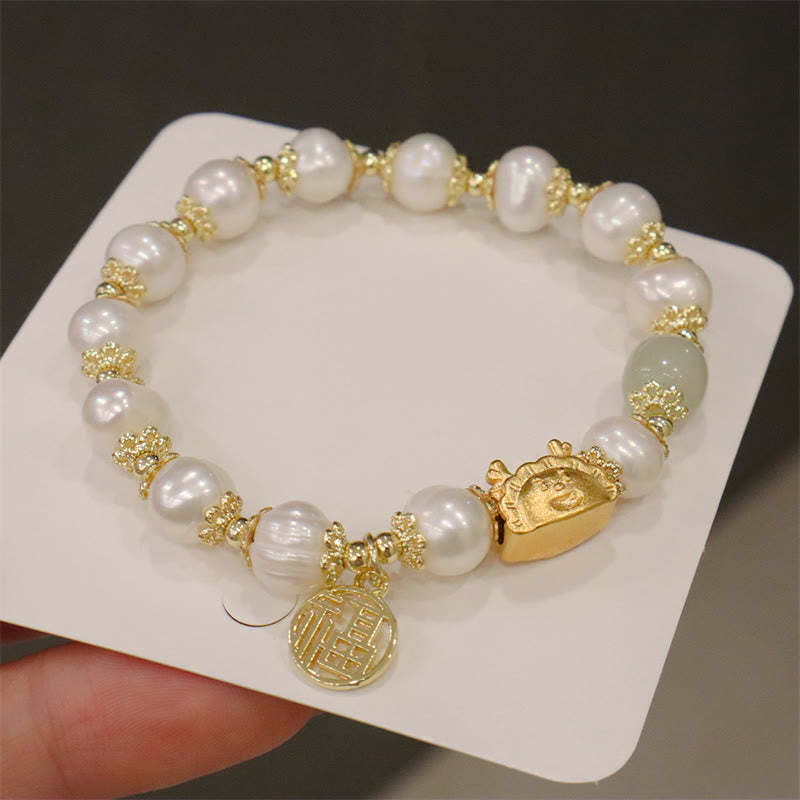 Buddha Stones Année du Dragon Agate Rouge Quartz Fraise Obsidienne Noire Jade Grenat Perle Cinabre Dumpling Dragon Luck Fu Bracelet Caractère