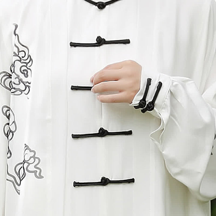 Ensemble de vêtements pour femmes Buddha Stones, nuages de bon augure, dégradé de méditation, prière, pratique spirituelle du Tai Chi et du Qigong