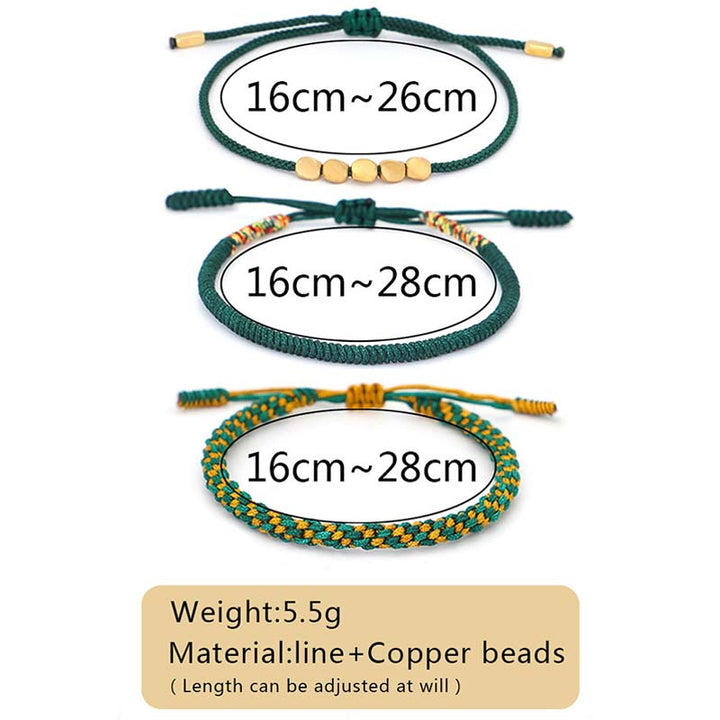 Ensemble de 3 bracelets tibétains en Buddha Stones avec protection et chance
