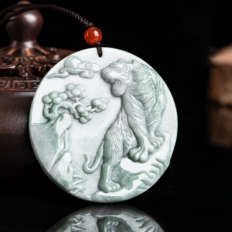 Collier pendentif en corde de protection en jade du tigre du zodiaque chinois Buddha Stones - image 6