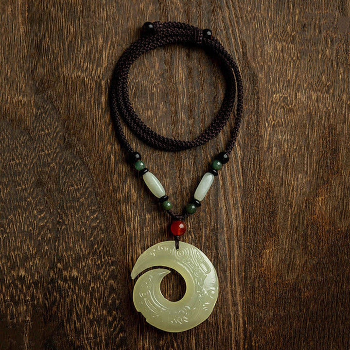 Collier pendentif porte-bonheur en jade , Buddha Stones, boucle de paix, petite feuille, bois de santal rouge, cinabre, agate