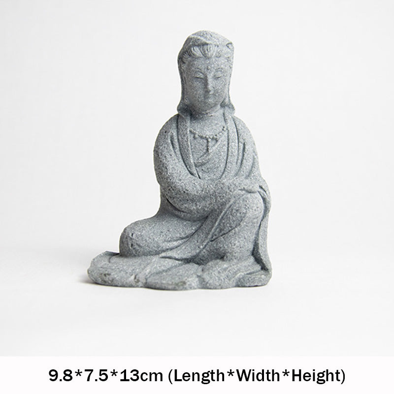 Buddha Stones Statue d'Avalokitesvara Bénédiction Décoration de la maison - 9,8 x 7,5 x 13 cm - image 11