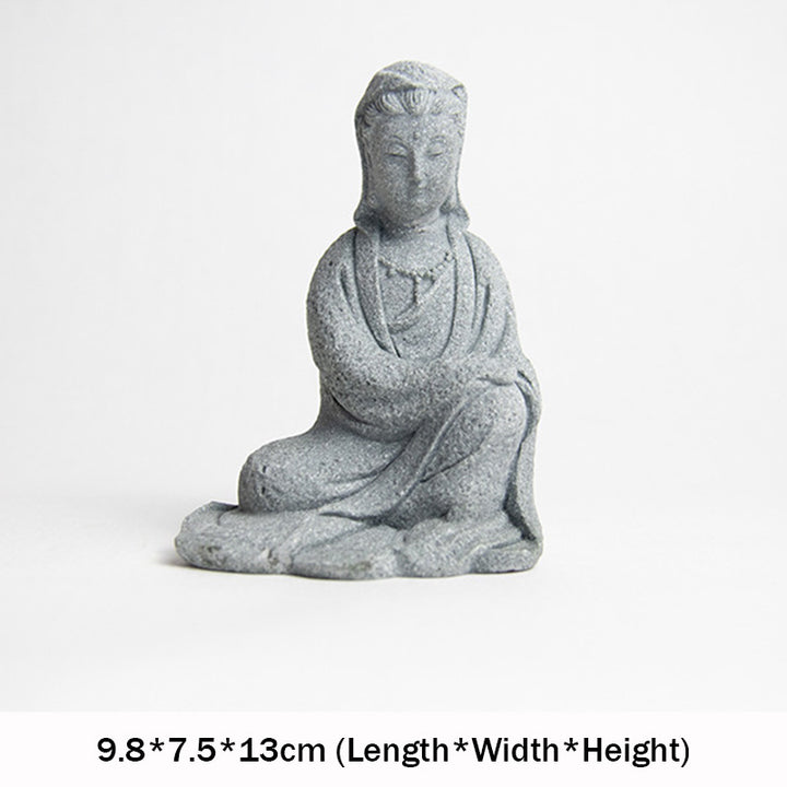Buddha Stones Statue d'Avalokitesvara Bénédiction Décoration de la maison - 9,8 x 7,5 x 13 cm - image 11