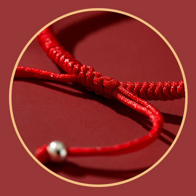Bracelet tressé avec boucle de paix et bénédiction en Buddha Stones fait à la main en cinabre et lotus - image 13