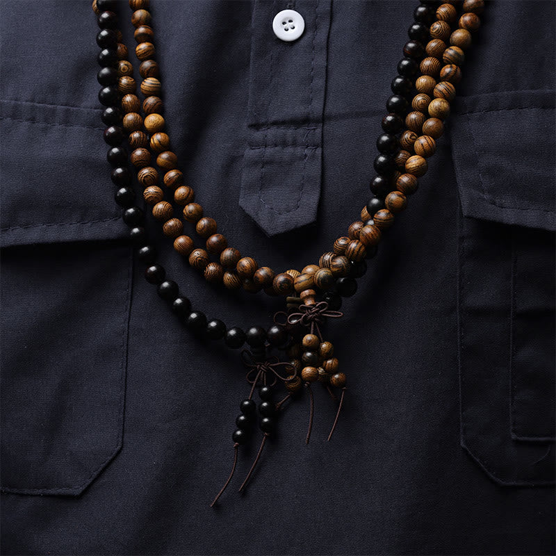 Bracelet Mala 108 Buddha Stones Prière Méditation Bois de Santal Élastique - image 4