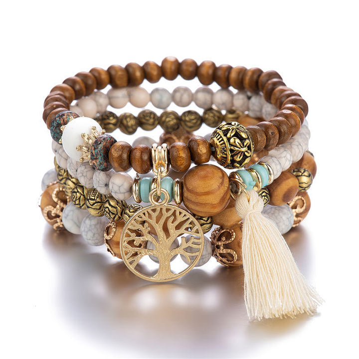 Bracelet de guérison à pampilles en bois de wengé