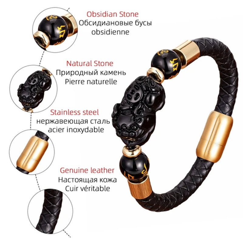 Bracelet Feng Shui Oeil de Tigre Pixiu