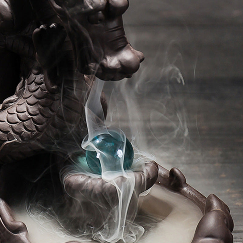 Brûleur d'encens tibétain en Buddha Stones pour protection du dragon