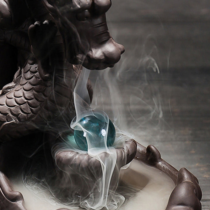 Brûleur d'encens tibétain en Buddha Stones pour protection du dragon