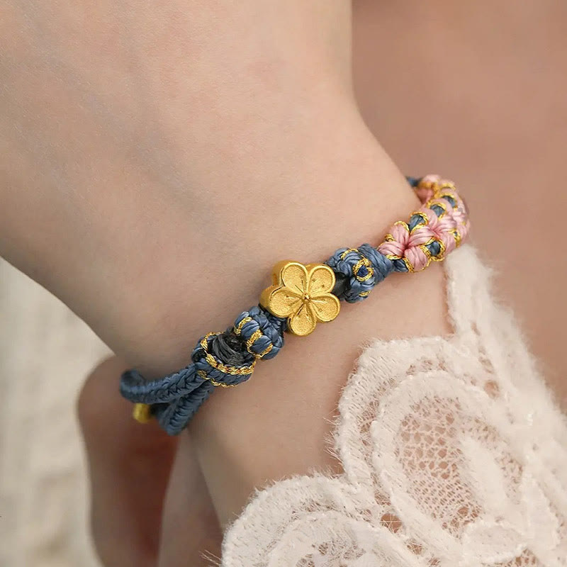 Bracelet de richesse à motif de fleur de pêcher
