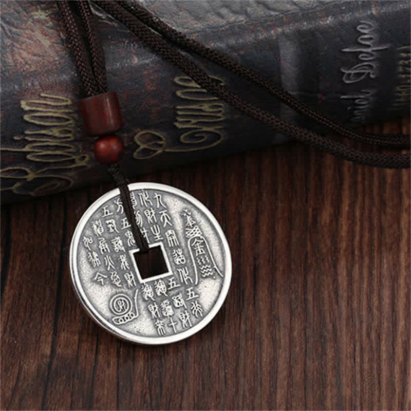 Collier pendentif en cuivre avec Buddha Stones Bagua Yin Yang et pièce de monnaie en forme d'étoile - image 8