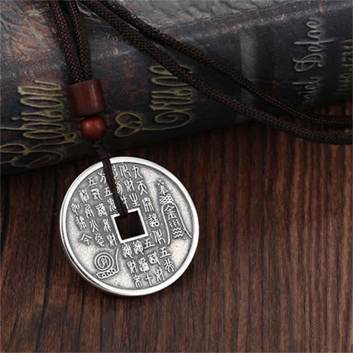 Collier pendentif en cuivre avec Buddha Stones Bagua Yin Yang et pièce de monnaie en forme d'étoile - image 8