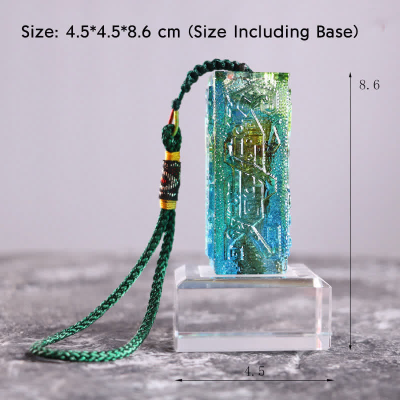 Pièce d'art en cristal Liuli faite à la main Feng Shui Décoration de bureau à domicile