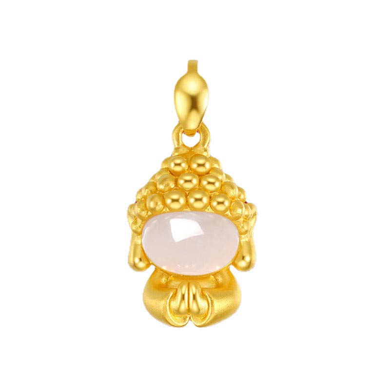 Collier avec pendentif Bouddha en jade blanc et succès - image 3