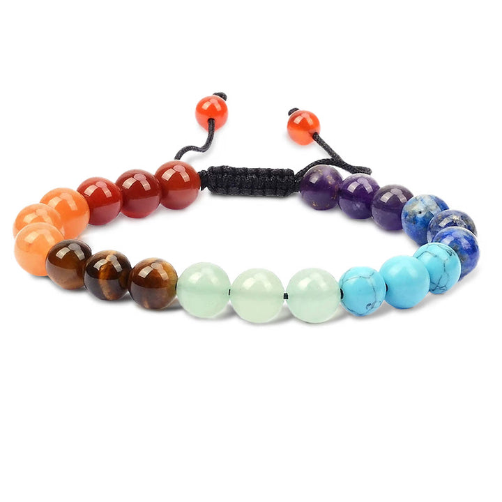Bracelet en macramé unisexe réglable avec pierres précieuses et cristaux de guérison naturelles Buddha Stones - Perles des 7 chakras - image 2