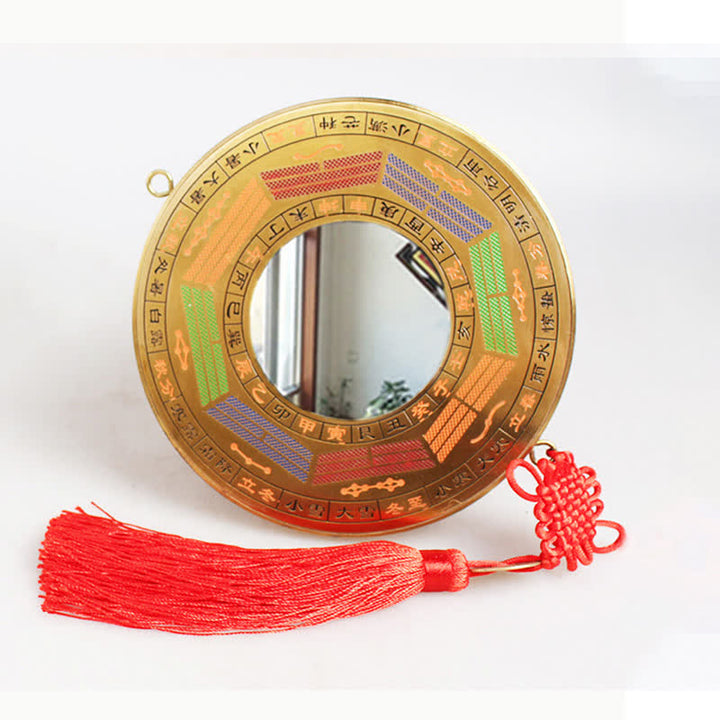Carte Feng Shui Bagua Pièce de cuivre Nœud chinois Carte énergétique d'équilibre - 16 cm - Carte Bagua des Quatre Saisons - Miroir concave - image 10