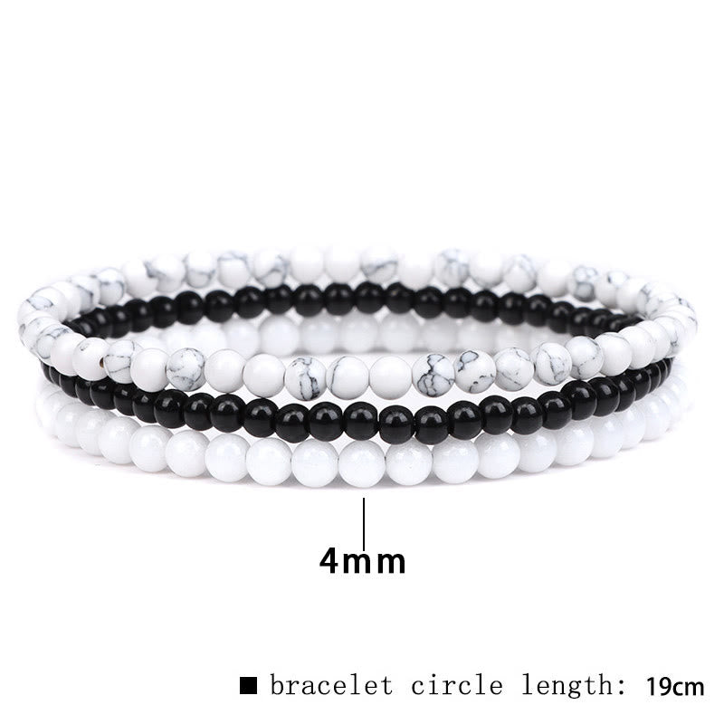 Bracelet spirituel de paix intérieure en pierre de cristal naturel 3 pièces Buddha Stones