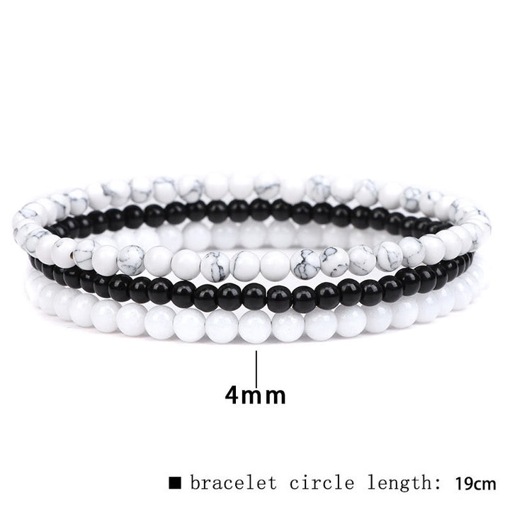 Bracelet spirituel de paix intérieure en pierre de cristal naturel 3 pièces Buddha Stones