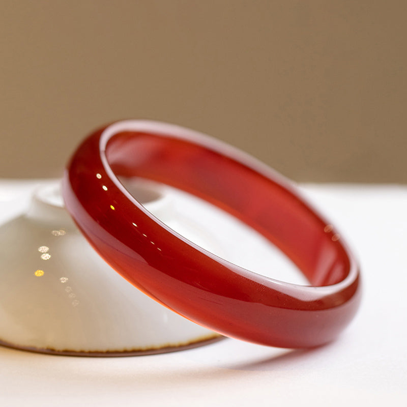 Bracelet de confiance en agate rouge naturelle de Buddha Stones - 66 mm - image 0