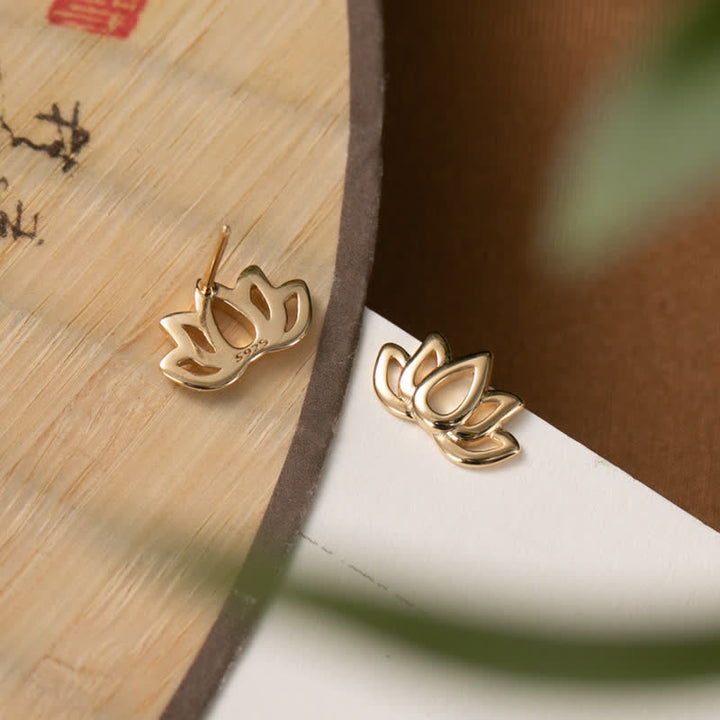 Boucles d'oreilles en argent sterling 925 avec Buddha Stones et bénédiction de la fleur de lotus - image 5