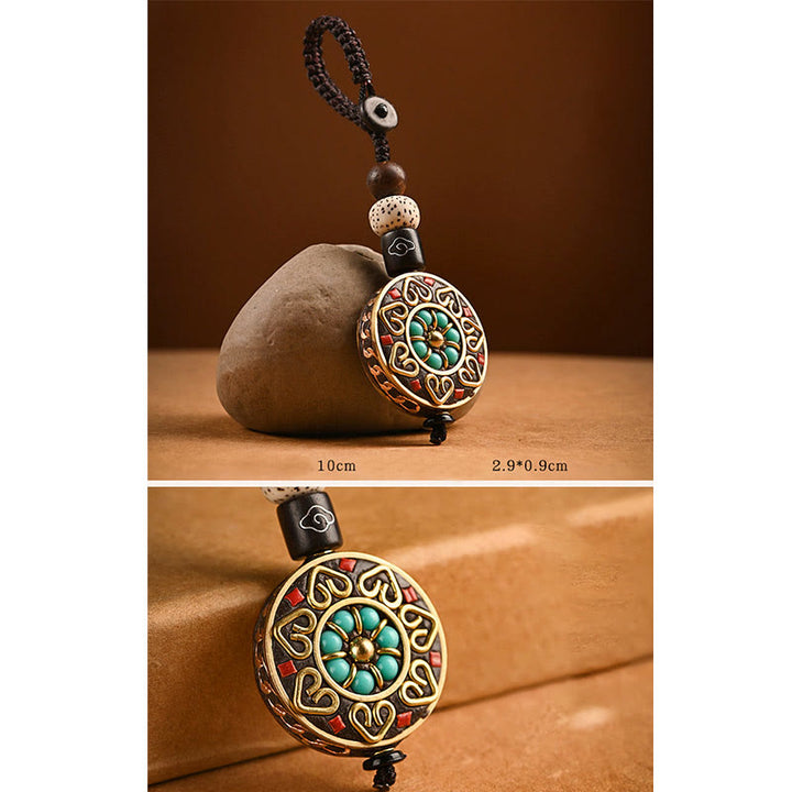 Buddha Stones tibétain Om Mani Padme Hum Bodhi graine paix porte-clés