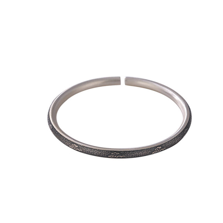 Bracelet porte-bonheur vintage en argent sterling 999 Buddha Stones et nuages ​​de bon augure - image 7