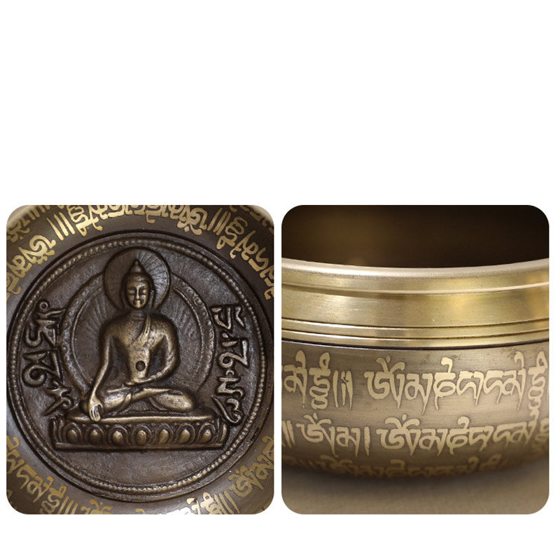 Bol chantant tibétain Buddha Stones fabriqué à la main pour la concentration et la méditation Ensemble de bols chantants paisibles et joyeux - image 11