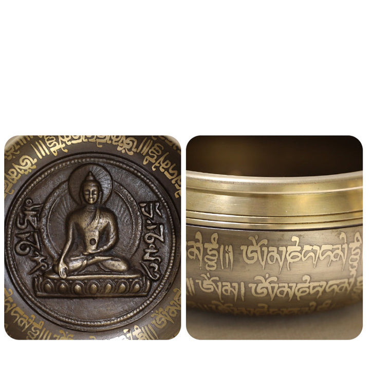 Bol chantant tibétain Buddha Stones fabriqué à la main pour la concentration et la méditation Ensemble de bols chantants paisibles et joyeux - image 11