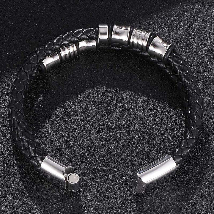 Bracelet porte-bonheur en cuir tressé à plusieurs couches avec Buddha Stones