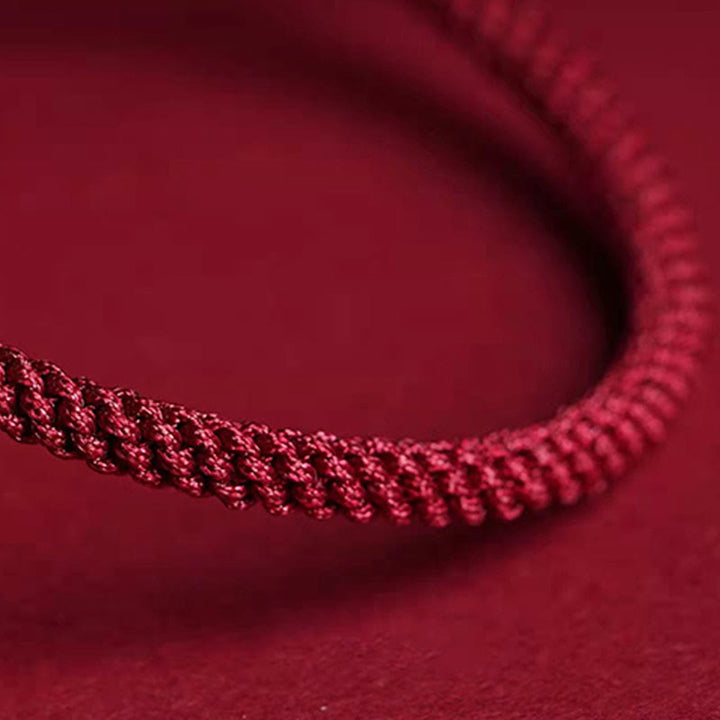 Bracelet en corde de bénédiction avec nœud King Kong en cinabre naturel et Buddha Stones