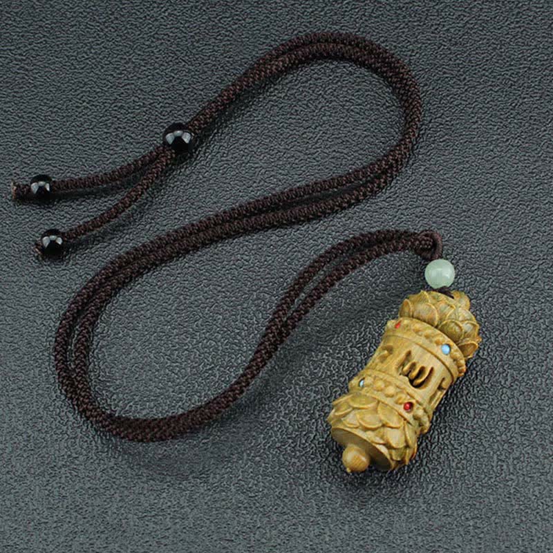 Collier pendentif apaisant positif en Buddha Stones Tibet bois de santal vert bois de rose Om Mani Padme Hum Lotus - image 6
